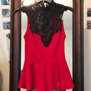 Red Peplum Top